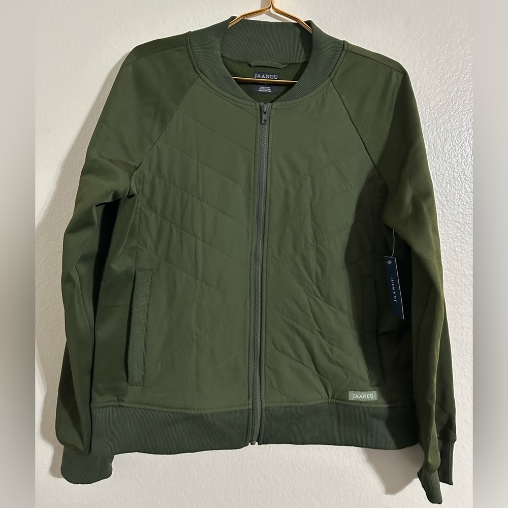 Jaanuu women’s green bomber jacket size large